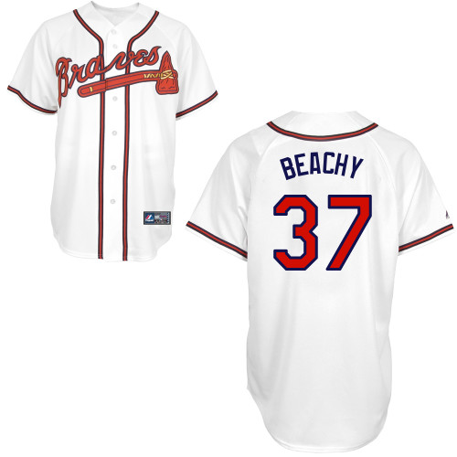 Brandon Beachy #37 Youth Baseball Jersey-Atlanta Braves Authentic Home White Cool Base MLB Jersey
